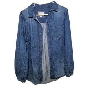 American Eagle Vintage Denim Balloon Sleeve Shirt Women's S